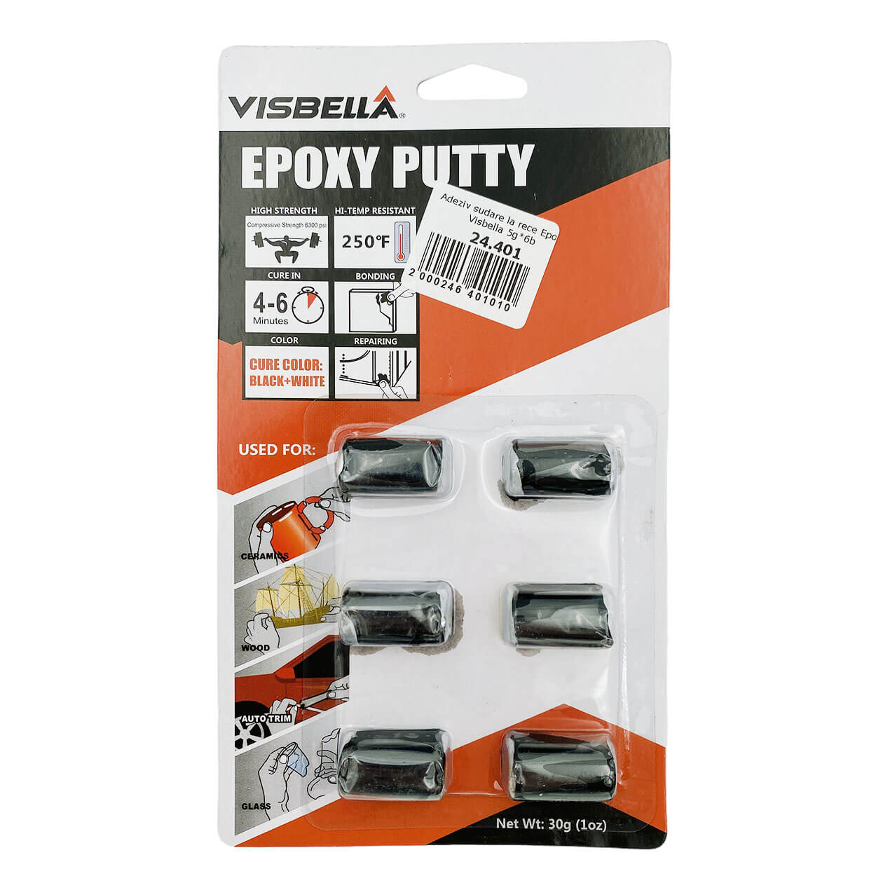 ✓Купить Эпоксидная шпаклевка (холодная сварка) Visbella Epoxy Putty 4-6  минут, 121 ℃, 30 гр по выгодной цене | Veritan